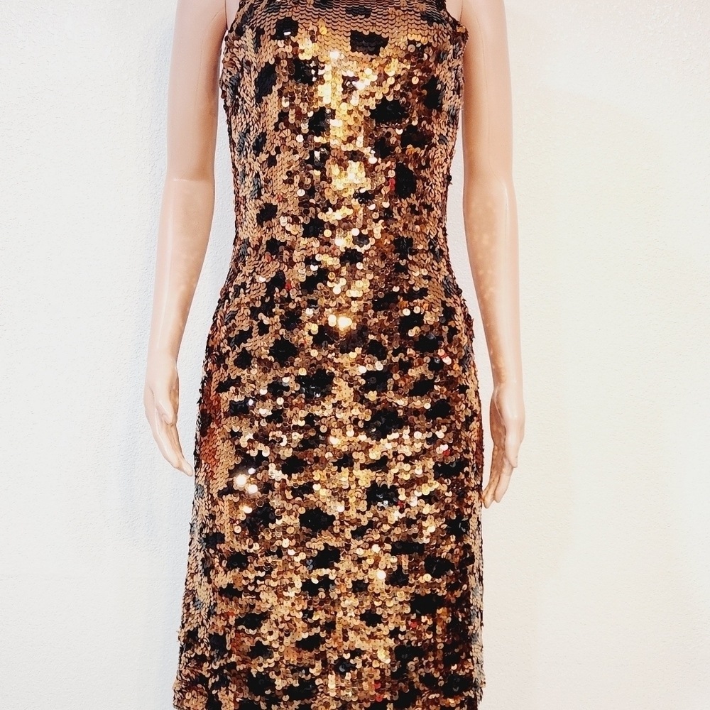 Cathy Hardwick Vintage Lambswool Handstitched Sequin Low Back Tank Dress…